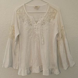 🌸Style & co White lace boho top
